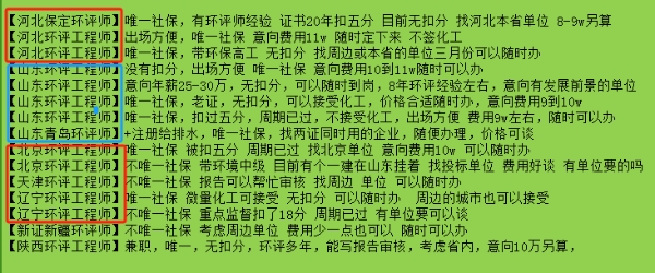 四川，河北單位需要環(huán)評師